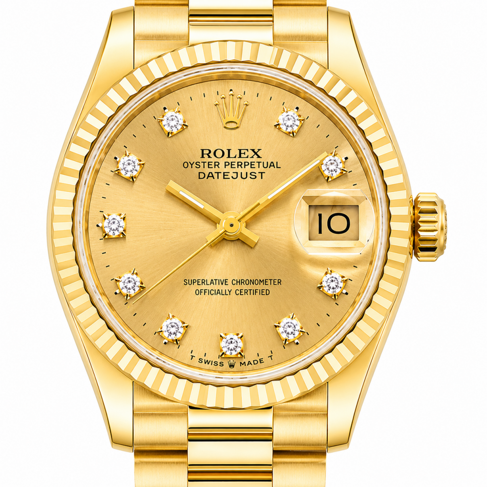 Rolex Datejust 18K Yellow Gold Presidential 26MM 69178 Watch